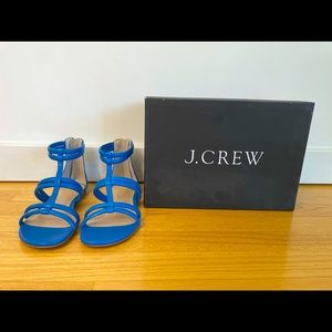 NWT JCrew Blue Gladiator Zip Sandals
